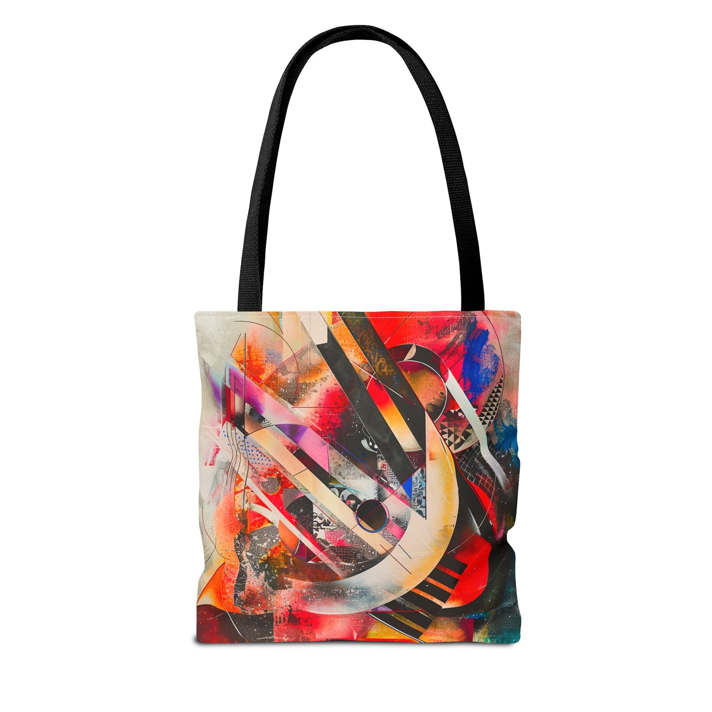 Vibrant Modernism Abstract Art Tote Bag Durable Polyester with Cotton Straps Available in 3 Sizes