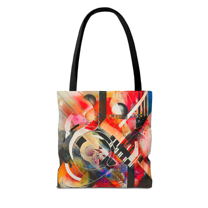 Vibrant Modernism Abstract Art Tote Bag Durable Polyester with Cotton Straps Available in 3 Sizes