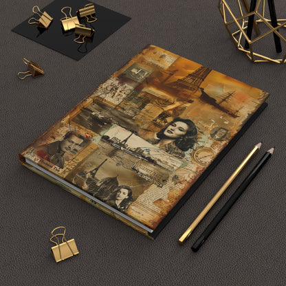 Vintage Antique Magazine Clipping Style Hardcover Journal for Writing & Sketching Matte Finish