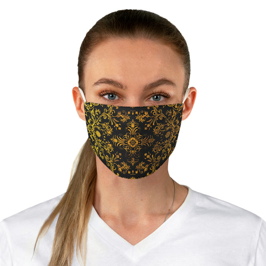 Elegant Gold Patterned Reusable Cloth Face Mask Adjustable and Comfortable Protection