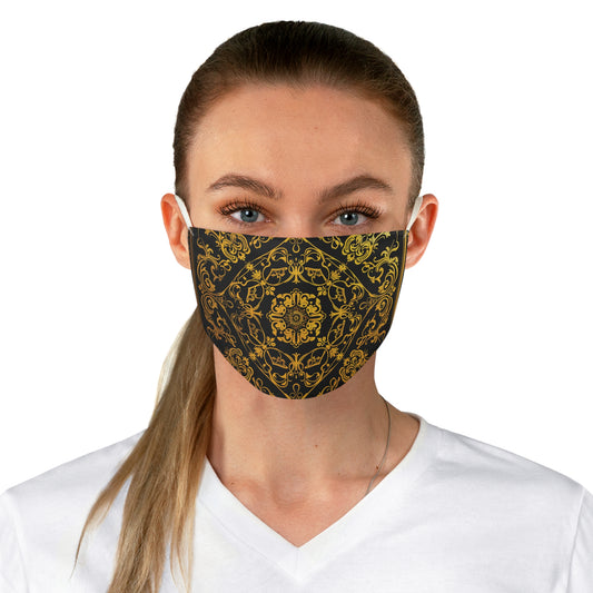 Elegant Gold Patterned Reusable Cloth Face Mask Adjustable and Comfortable Protection