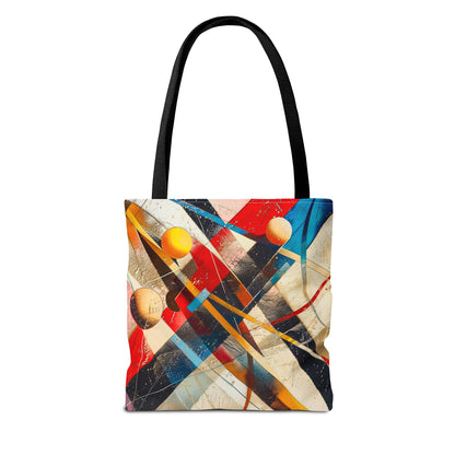 Vibrant Modernism Abstract Art Tote Bag Durable Polyester with Cotton Straps Available in 3 Sizes