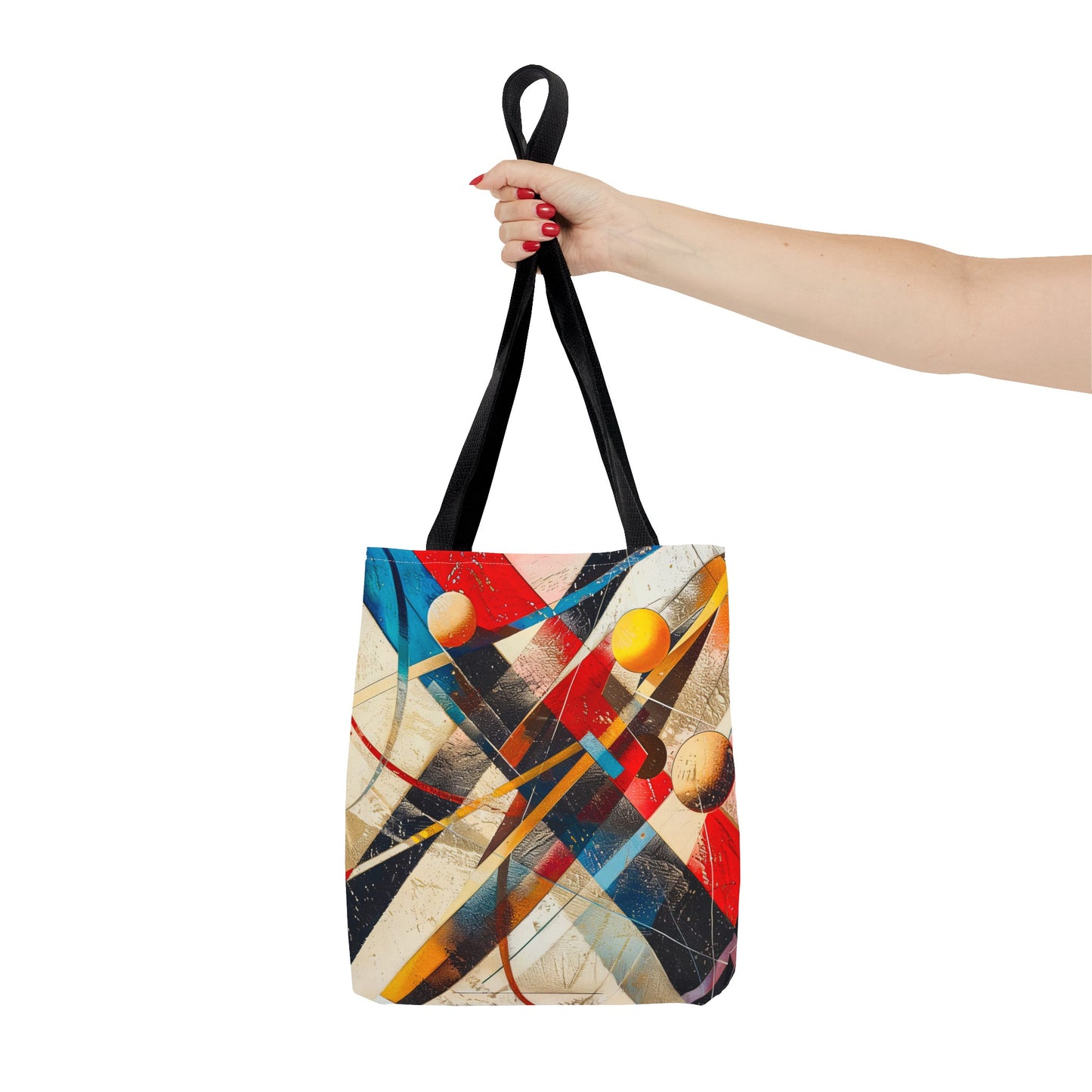 Vibrant Modernism Abstract Art Tote Bag Durable Polyester with Cotton Straps Available in 3 Sizes