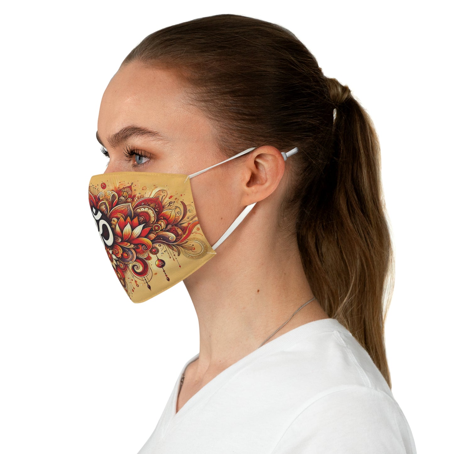 Vibrant Om Mandala Print Cloth Face Mask Adjustable and Comfortable Protection