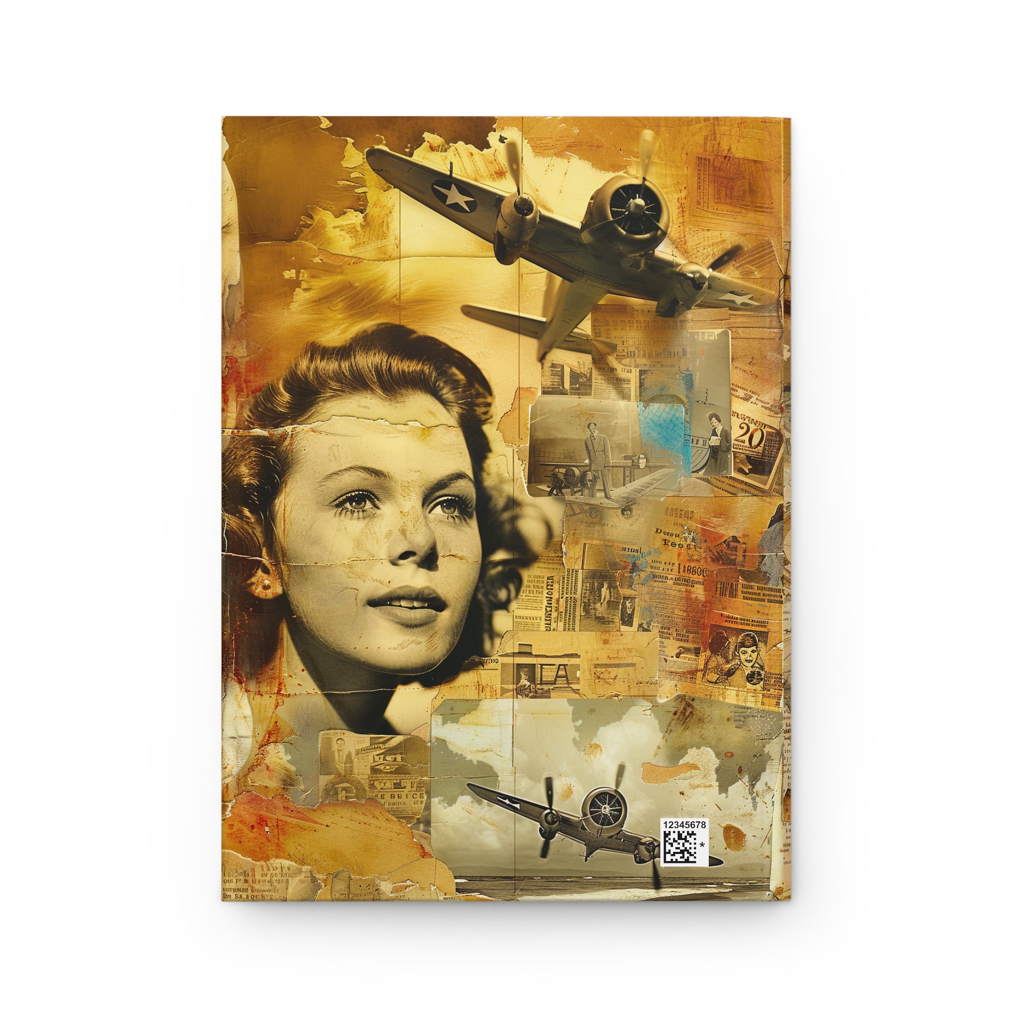 Vintage Antique Magazine Clipping Style Hardcover Journal for Writing & Sketching Matte Finish