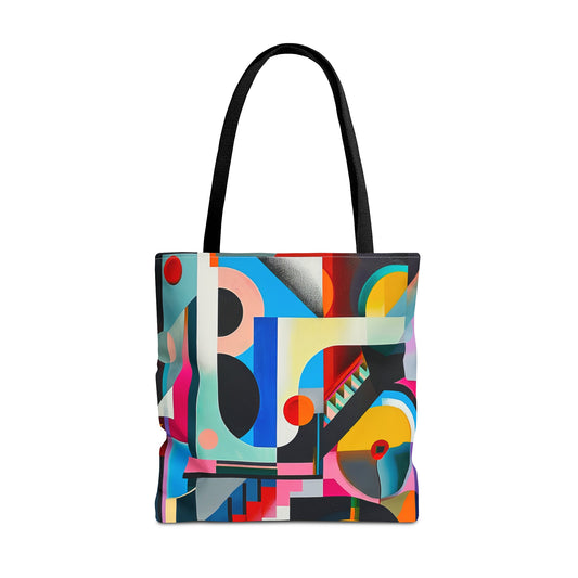 Vibrant Modernism Abstract Art Tote Bag Durable Polyester with Cotton Straps Available in 3 Sizes