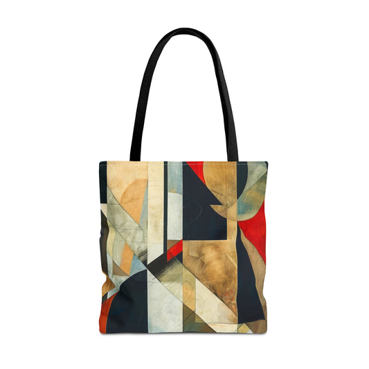 Vibrant Retro Abstract Art Tote Bag Durable Polyester with Cotton Straps Available in 3 Sizes