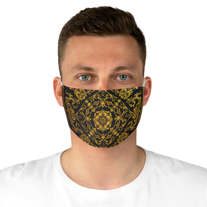 Elegant Gold Patterned Reusable Cloth Face Mask Adjustable and Comfortable Protection