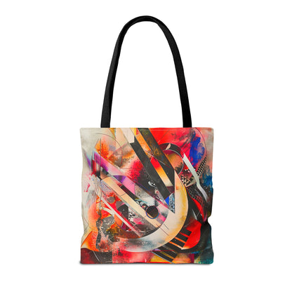 Vibrant Modernism Abstract Art Tote Bag Durable Polyester with Cotton Straps Available in 3 Sizes