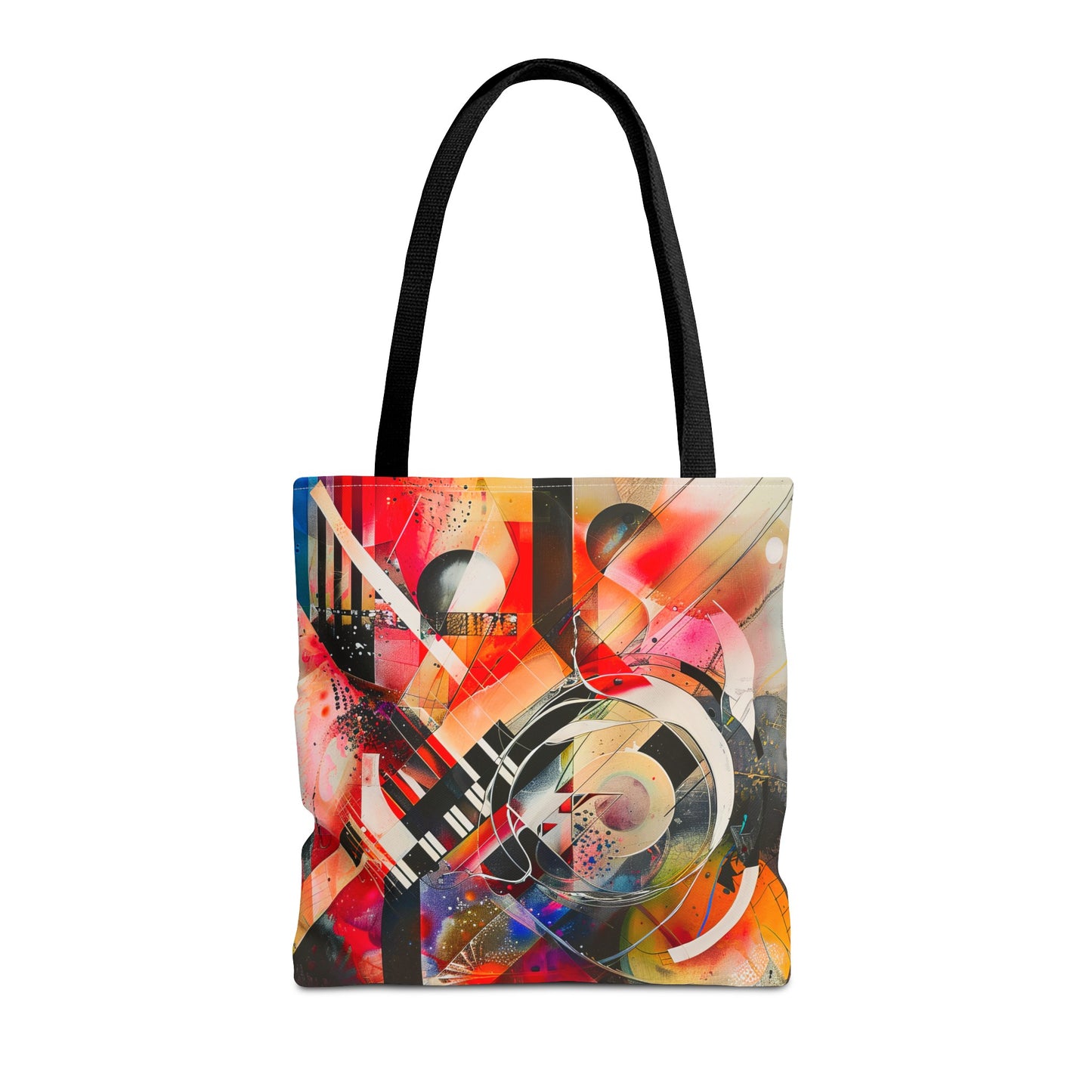 Vibrant Modernism Abstract Art Tote Bag Durable Polyester with Cotton Straps Available in 3 Sizes