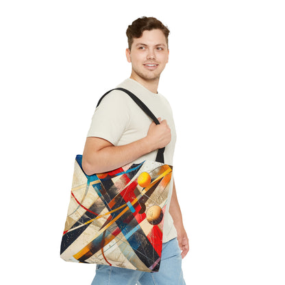 Vibrant Modernism Abstract Art Tote Bag Durable Polyester with Cotton Straps Available in 3 Sizes