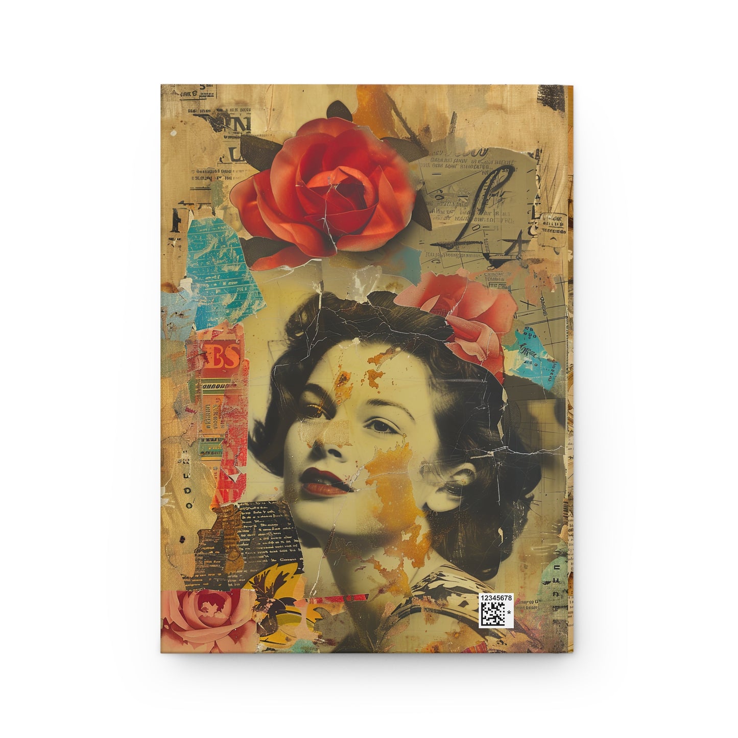 Vintage Antique Magazine Clipping Style Hardcover Journal for Writing & Sketching Matte Finish