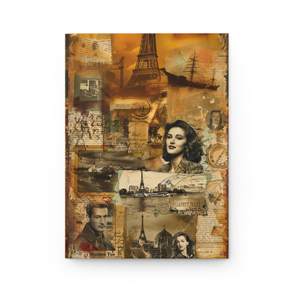 Vintage Antique Magazine Clipping Style Hardcover Journal for Writing & Sketching Matte Finish