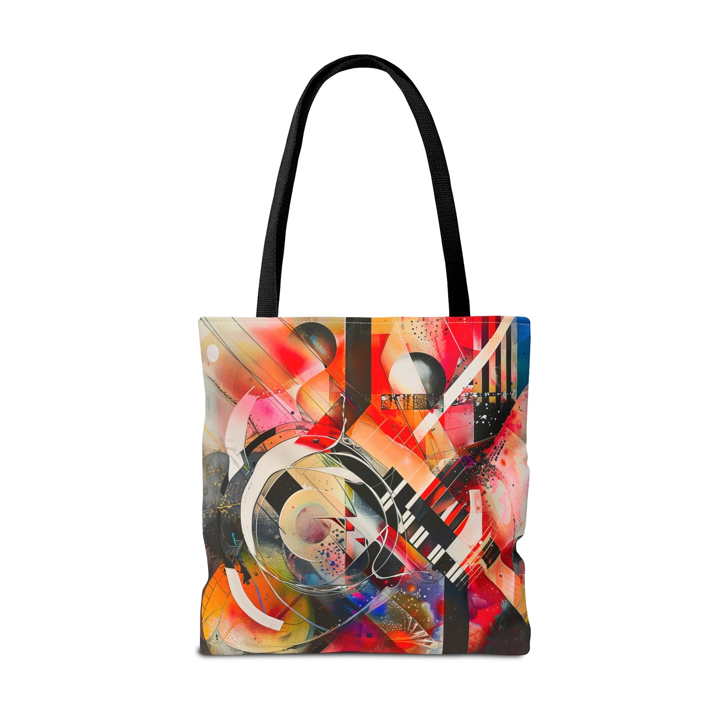 Vibrant Modernism Abstract Art Tote Bag Durable Polyester with Cotton Straps Available in 3 Sizes