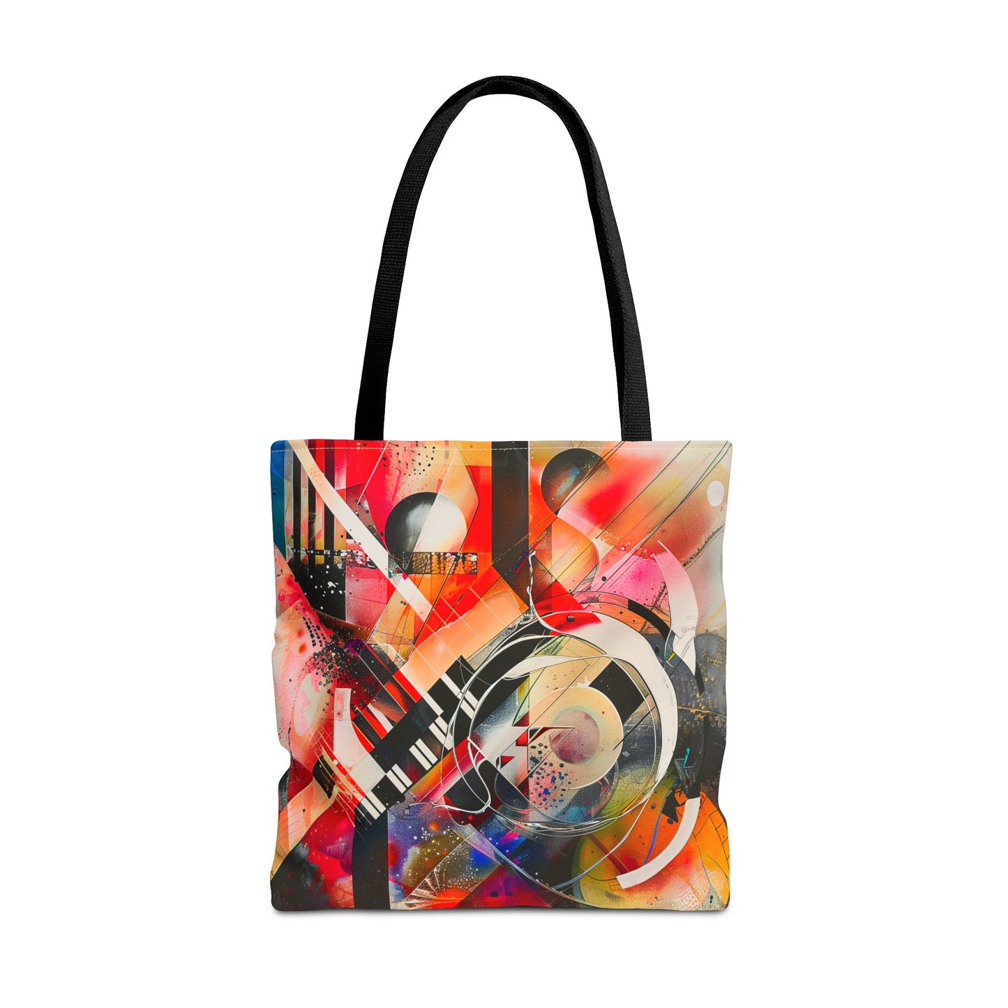 Vibrant Modernism Abstract Art Tote Bag Durable Polyester with Cotton Straps Available in 3 Sizes