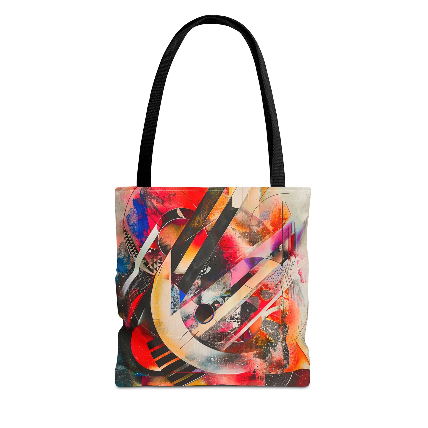 Vibrant Modernism Abstract Art Tote Bag Durable Polyester with Cotton Straps Available in 3 Sizes