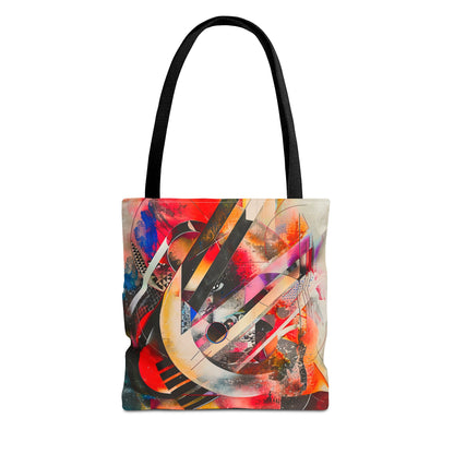 Vibrant Modernism Abstract Art Tote Bag Durable Polyester with Cotton Straps Available in 3 Sizes