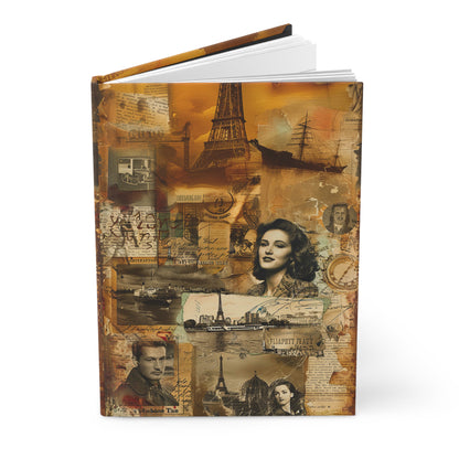 Vintage Antique Magazine Clipping Style Hardcover Journal for Writing & Sketching Matte Finish