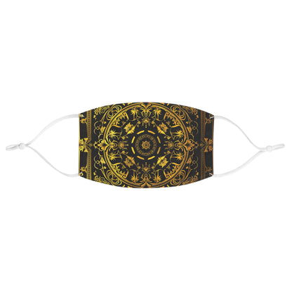 Elegant Gold Patterned Reusable Cloth Face Mask Adjustable and Comfortable Protection