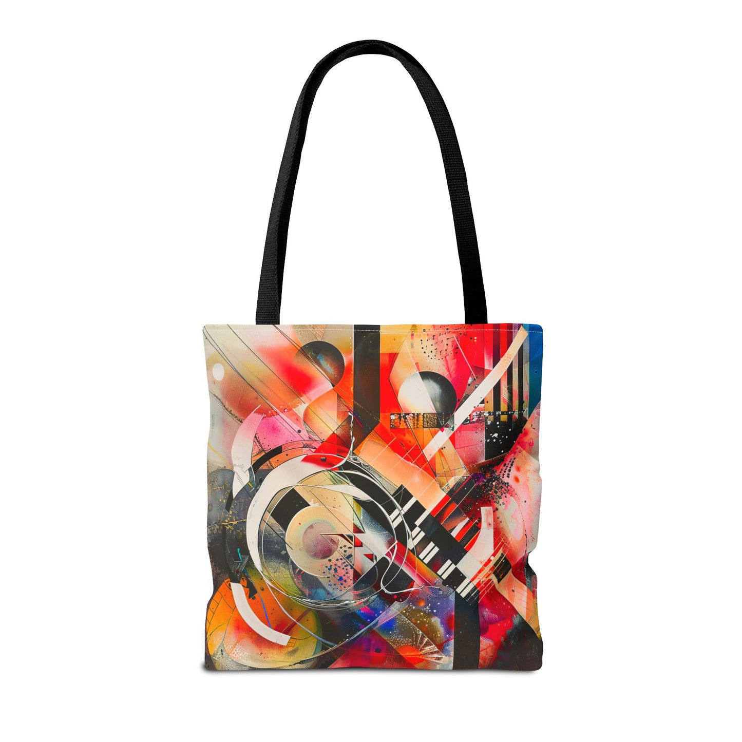 Vibrant Modernism Abstract Art Tote Bag Durable Polyester with Cotton Straps Available in 3 Sizes