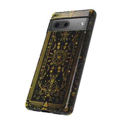 Luxury Gold Floral Damask Tough Phone Case - Elegant Black & Gold Baroque Design