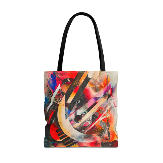 Vibrant Modernism Abstract Art Tote Bag Durable Polyester with Cotton Straps Available in 3 Sizes