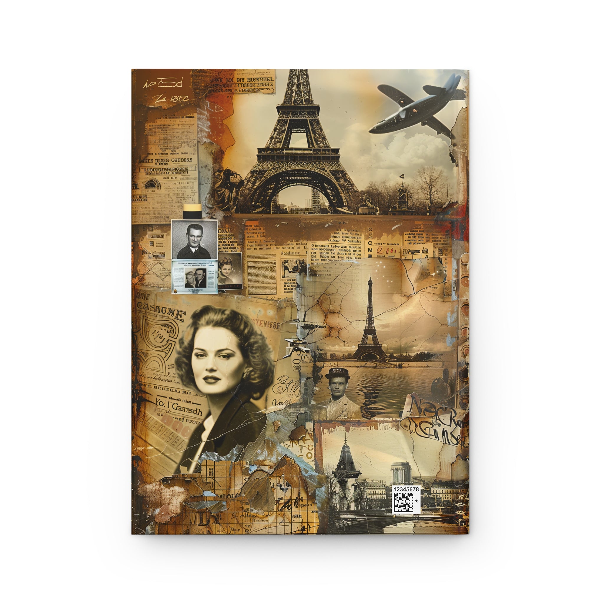 Vintage Antique Magazine Clipping Style Hardcover Journal for Writing & Sketching Matte Finish