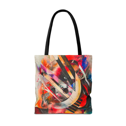 Vibrant Modernism Abstract Art Tote Bag Durable Polyester with Cotton Straps Available in 3 Sizes