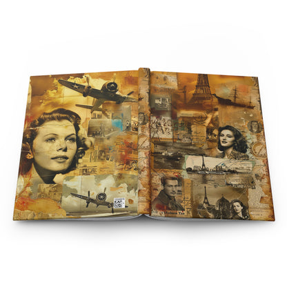 Vintage Antique Magazine Clipping Style Hardcover Journal for Writing & Sketching Matte Finish