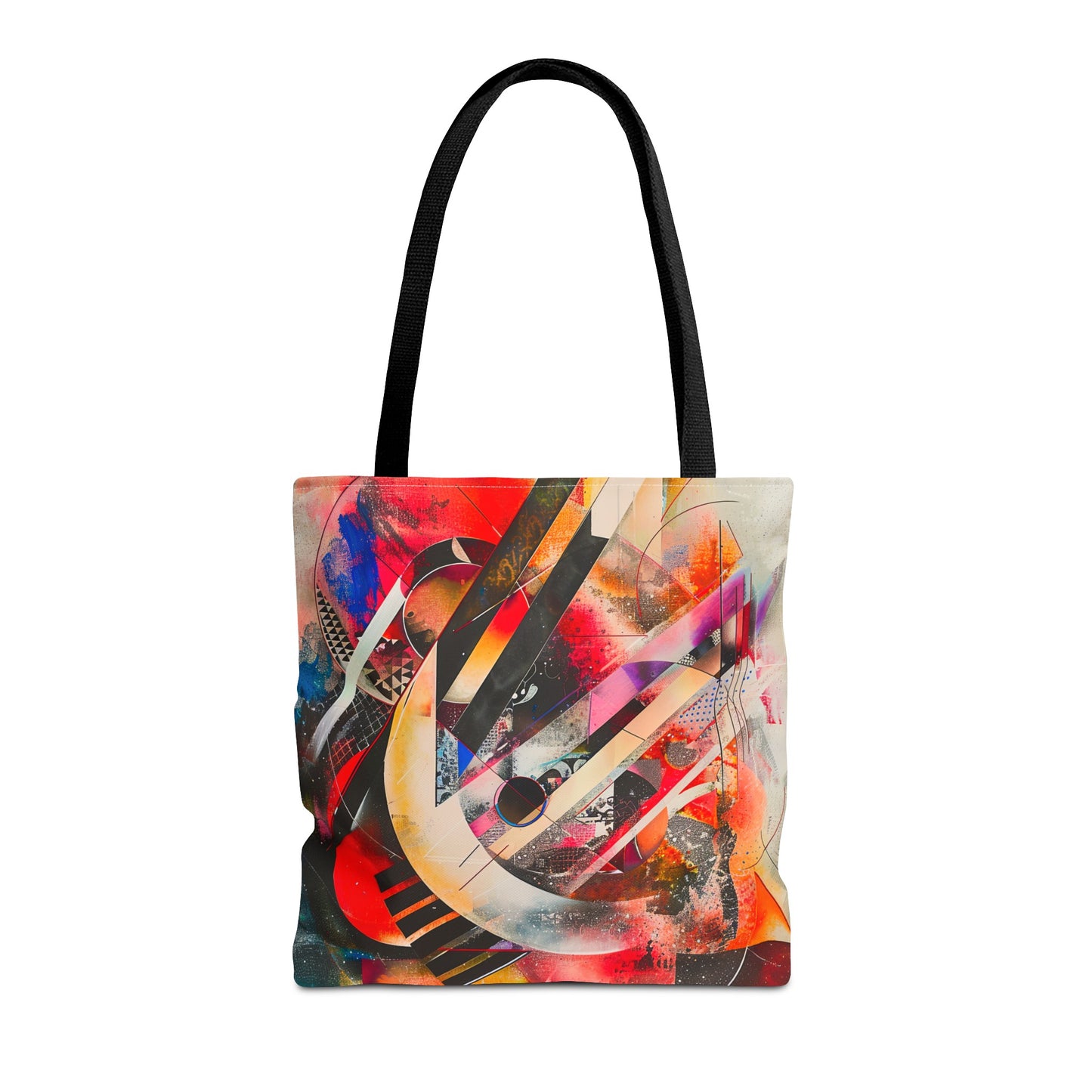 Vibrant Modernism Abstract Art Tote Bag Durable Polyester with Cotton Straps Available in 3 Sizes